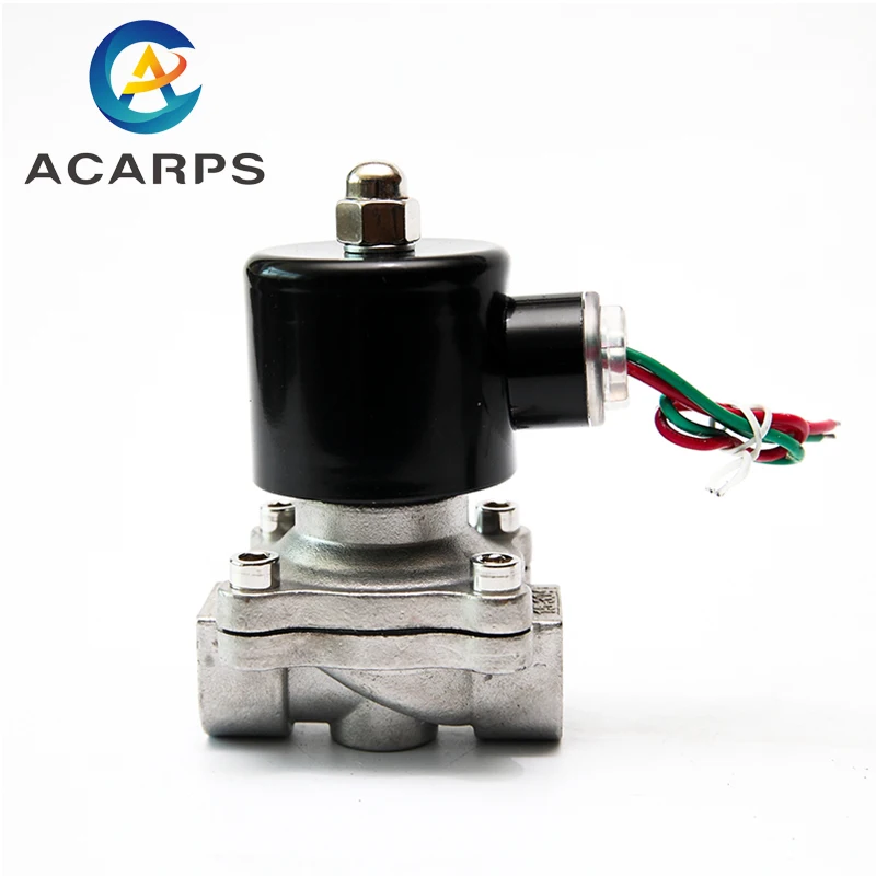 3/8 inch 1/2inch 3/4inch 1inch 1-1/4inch 1.5inch 2inch 2 Way Solenoid Valve Stainless Steel 12v 24v 110v 220v  Nomally Closed