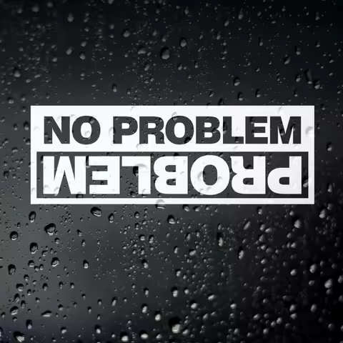 Funny Car Styling Decal Black/White No Problem Off Road Sticker Fashionable Rear Windshield Decor