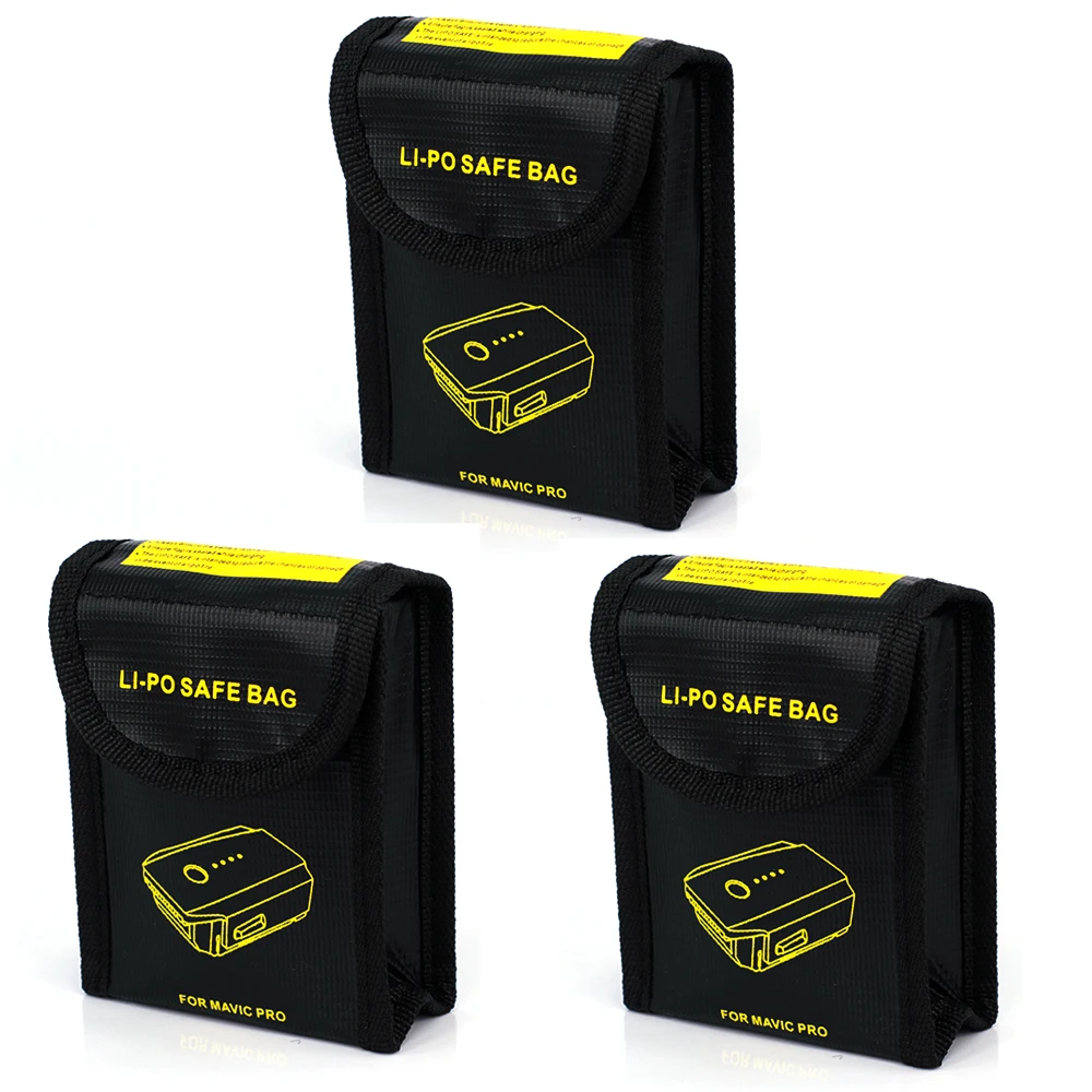 LIPO Safe Bag for 3pcs Battery Mini Storage Bag Heat Resistance Explosion Proof Radiation Protection for DJI Mavic 2 PRO & ZOOM