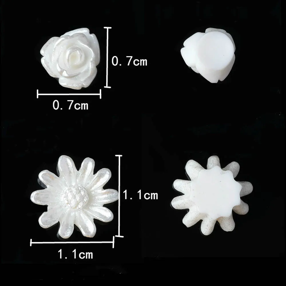 20Pcs/lot White Resin Flower Button DIY Jewelry Accessories Metal Buttons for Decoration Wedding Bag Clothing Decorative Buttons