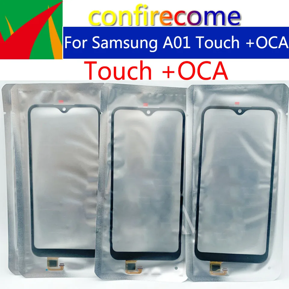 10Pcs\lot With OCA Laminated For Samsung Galaxy A01 A015F/D Touch Screen Front Panel Glass Not LCD Display Sensor