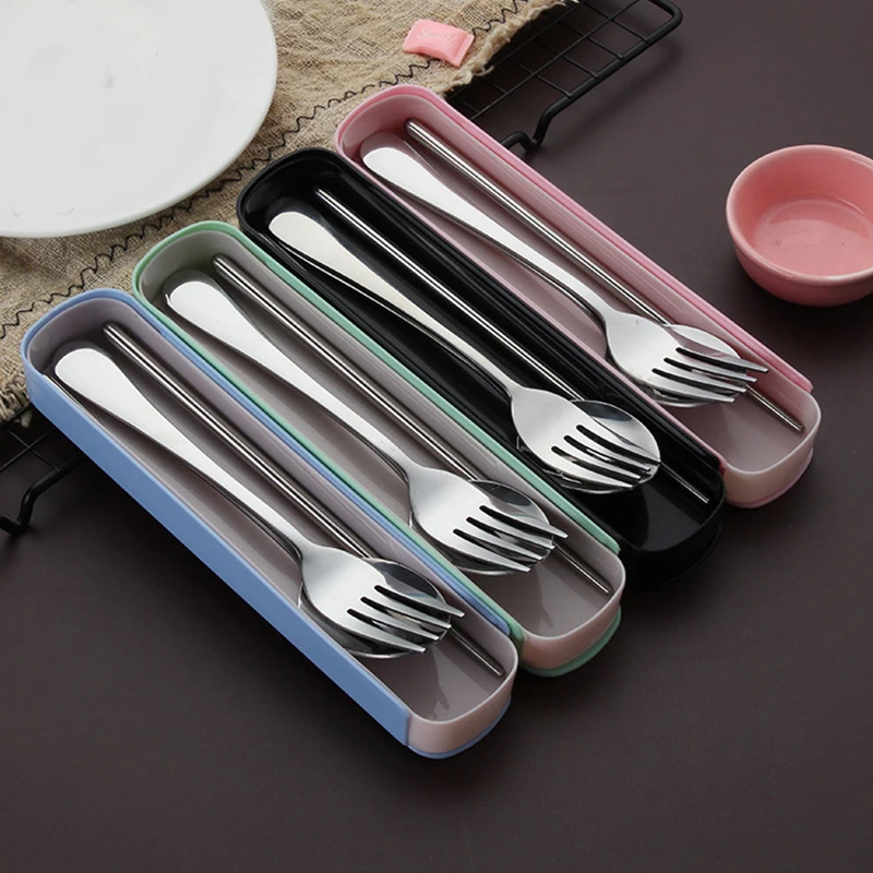 304 Stainless Steel Chinese Chopsticks, Portable Travel Chopsticks, Food Sticks with Wheat Straw Storage Box, 2 - 4 Pcs