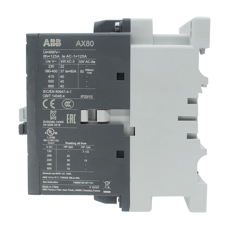 ABB 3-ploe contactors AX series 1NC & 1NO 50HZ/60HZ  24V~440V  80A  AX80-30-11