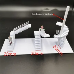 20pcs/Lot New Model 1/50 Scale Building Stair Material Panel Railing Step For Diy Diorama Making