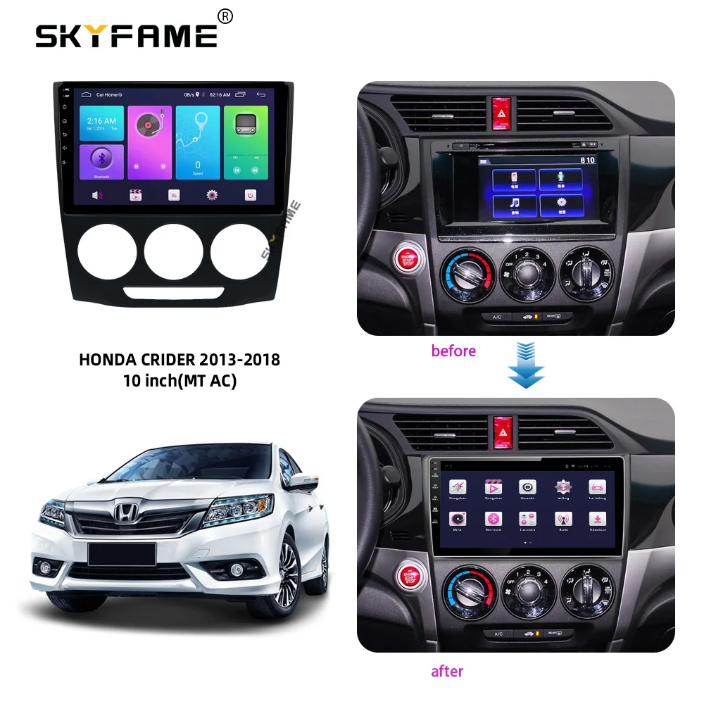 SKYFAME, автомобильная рамка, адаптер для Android, аксессуары для панели для Honda Crider