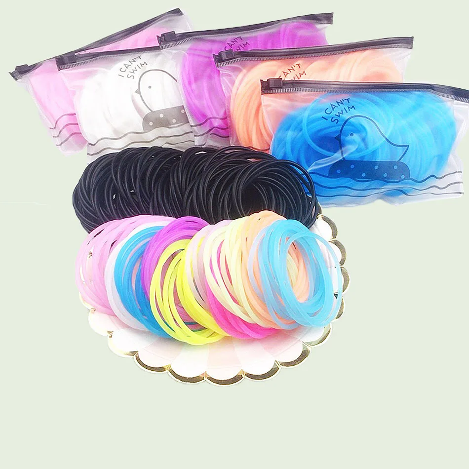 100 sztuk kobiety kolorowe włosy krawaty silikonowe elastyczne małe gumki do włosów dla kucyk Holder dziewczyny gumka scrunchie Hairbands Gum gumka