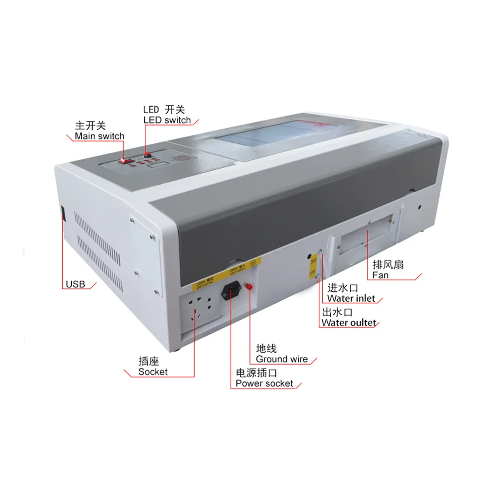 Freeshipping 3020 big power laser engraving machine,Co2 laser engraver 40w,industrial laser cutter,big power laser module