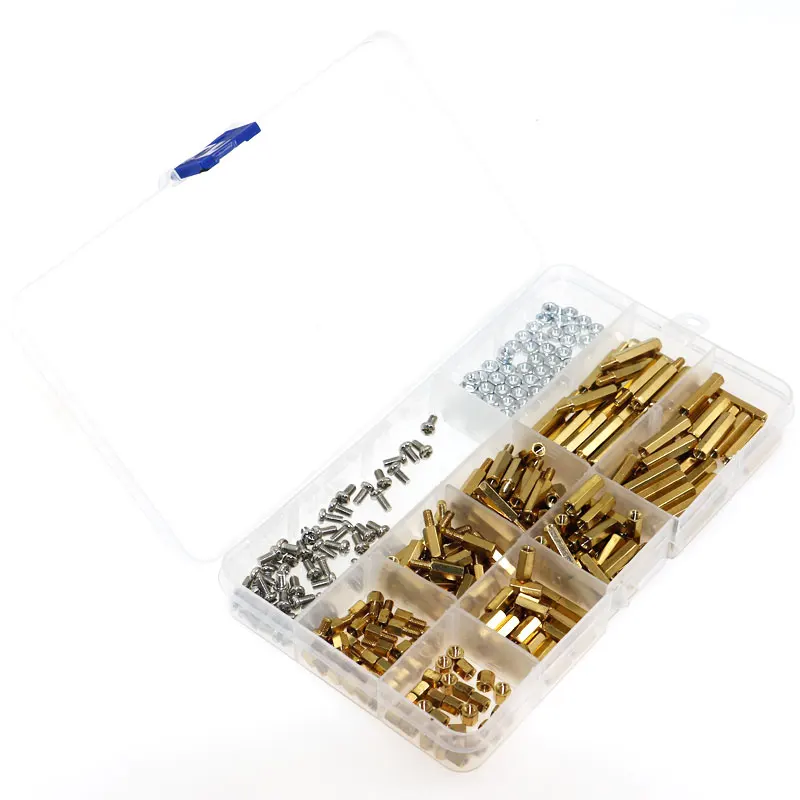 300PCS M3*5mm-M3*20+6MM Double-pass Copper Column Screw Kit Single Head Hexagon Copper Column Combination Box