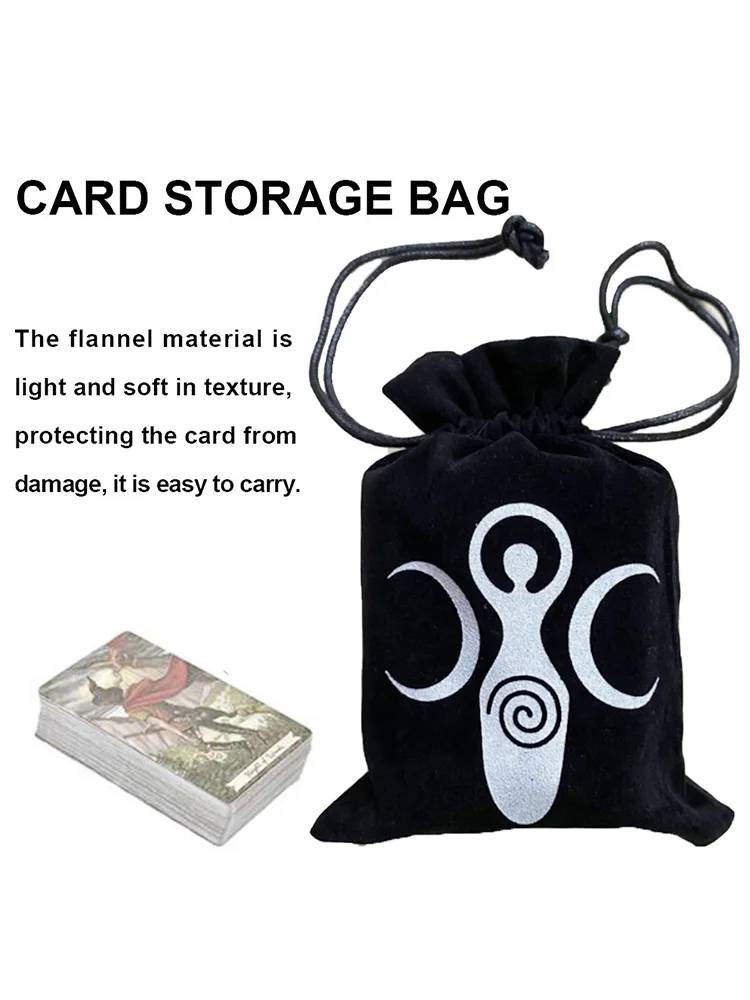 Velvet Moon Phase Goddess Tarot Storage Bag Rune Board Game Card Divination Bag Soft Lightweight Small Items Storage Bags