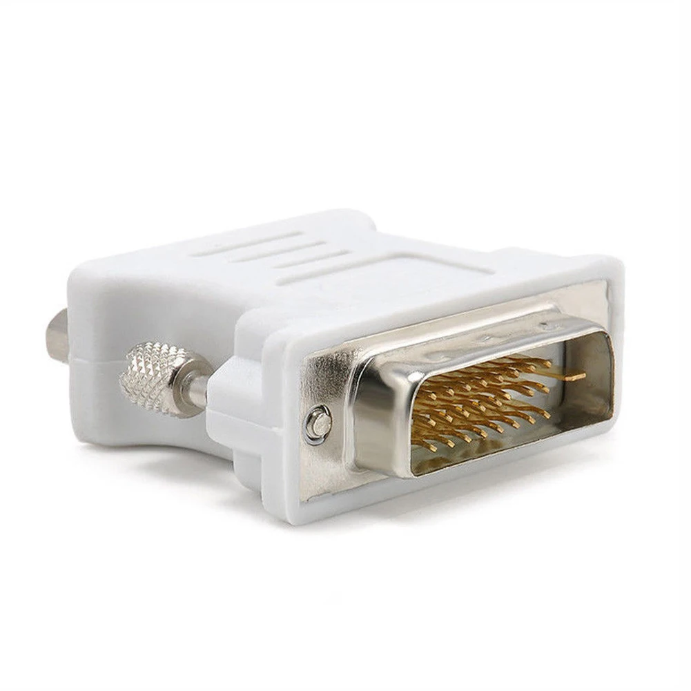 White Connector Adapter Multi-Purpose Plastic Video Converter Mini Computer Monitor DVI 24+1 To VGA Female Durable