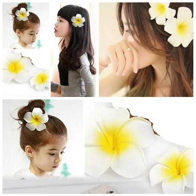 Fashion Lovely Lady Hawaii Flower Corsages Brooch Pin Clip Seaside Wedding Bridal Hair Jewelry HSJ88