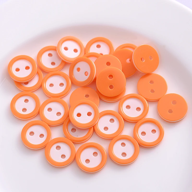 Hot 100Pcs/Pack 2 Holes 18L(11.5mm) Resin Buttons Cute Three Layers Clothes Button Garment Accessories For Women Baby Clothes