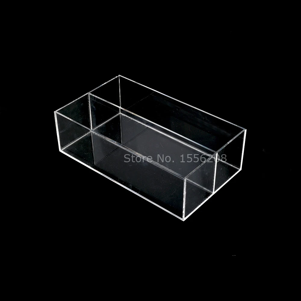 

Прямоугольные акриловые лотки для хранения, прозрачный стол, Минималистичная коробка для десертных украшений, 2 отделения, офисный стол, коллекция лотков, Органайзер