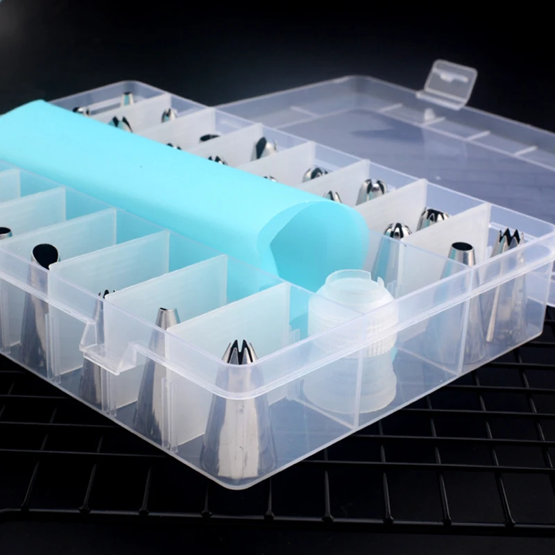 Multifunctional Baking Tool Silicone Kitchen DIY Frosted Reusable Pastry Bag Nozzle Set Stainless Steel Cake Decorating Tool Set