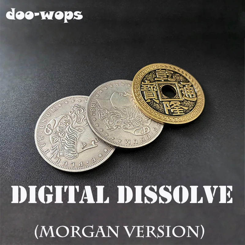 Digital Dissolve (Morgan Version) Magic Tricks Coin Visually Change Magia Magician Close Up Illusions Gimmick Props Mentalism