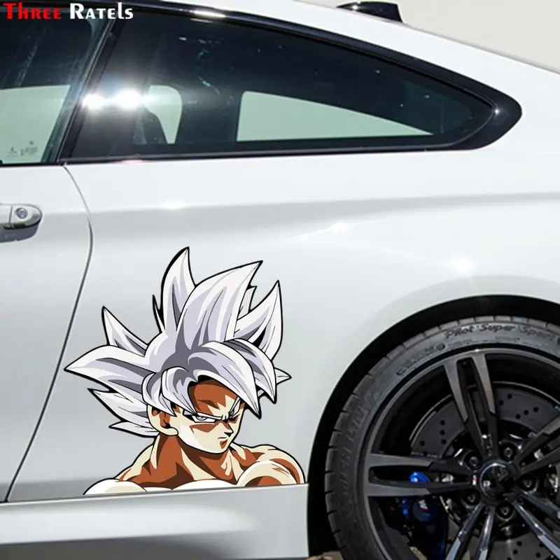 Three Ratels FC350 Goku Ultra Instinct Cute cartoon 3D Stickers for car pvc figure anime decal