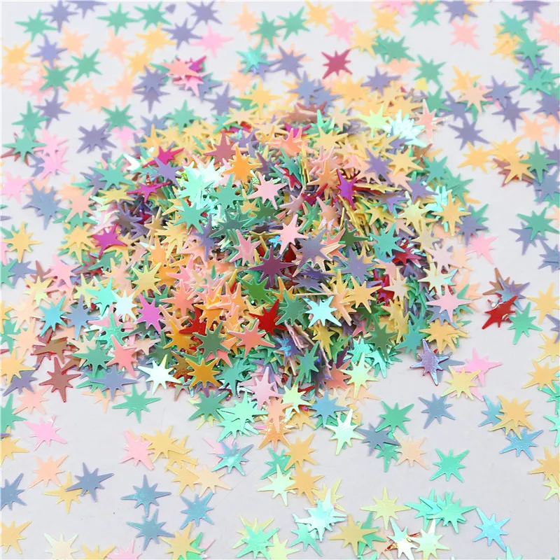 9mm Star Sequins Nail Makeup Paillettes Flash Clothing Accessories Party Throwing Sequins Confetti for Crafts 10g