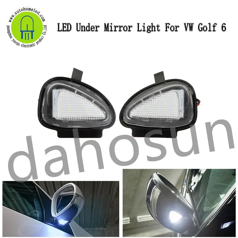 

2Pcs Dahosun Error Free White LED Under Side Mirror Puddle Light for VW Golf 6 GTI Passat B7 Touran Rearview Mirror Lamp