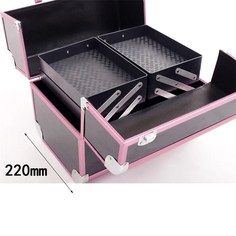 New Arrival Large Make Up Organizer Storage Box,Cosmetic Organizer Suitcase,Women Makeup Box Container Travel Cosmetic Bag Cases