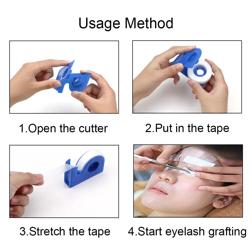 Eyelash Extension Tape Cutter Grafting Eyelashes Cutting Adhesive Rotating Storage Organizer Cutter Tape Holder Lash Makeup Tool