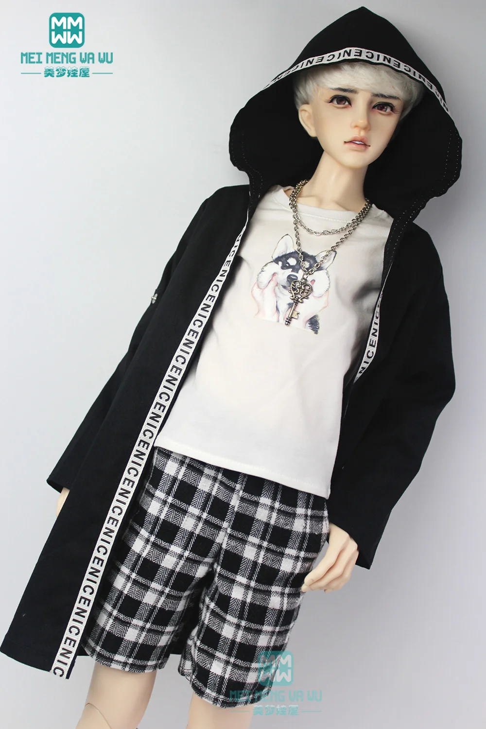 BJD accessories doll clothes for 70cm BJD doll fashion Plaid harem pants black White Red
