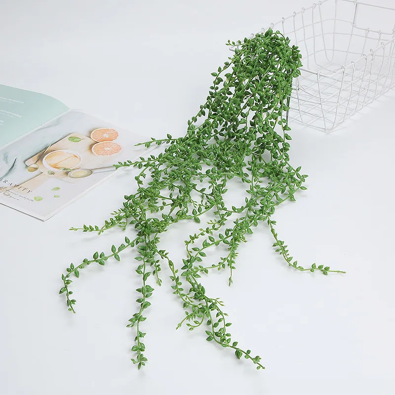 Simulation of artificial meat love tears succulent flowers, everlasting pearl hanging rattan wall, garden decoration