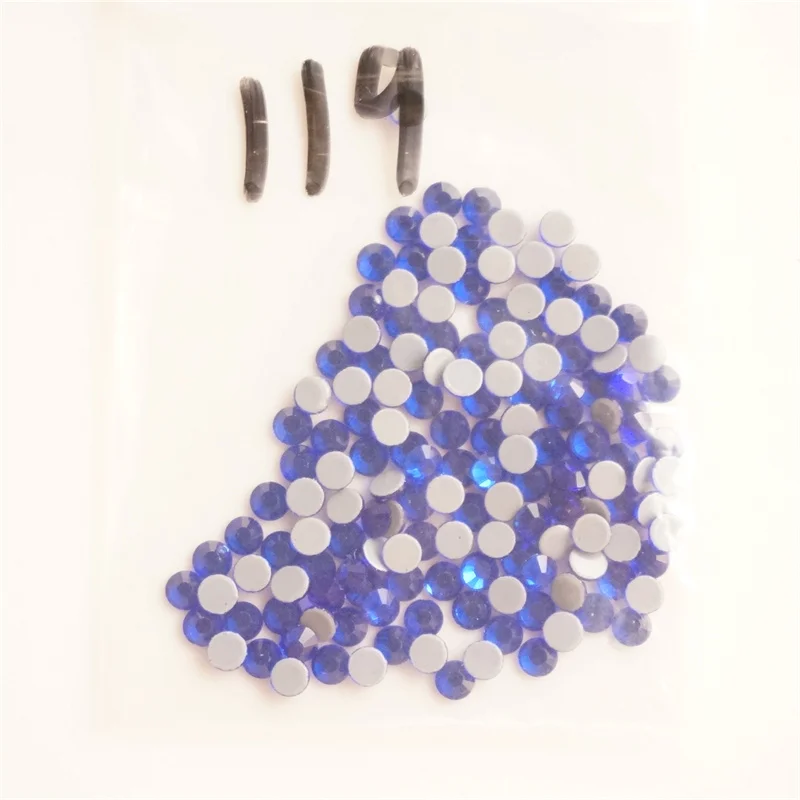 

AAAAA Quality HotFix Rhinestones Sapphire ss6 ss10 ss16 ss20 ss30 Iron On Flatback Hot Fix Rhinestones For Luxury Dress FC072