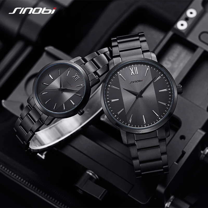 SINOBI Elegant Brand Women Watch Luxury Men\'s Quartz Watch Women\'s Watches Ladies Steel Men Wristwatches Lover Clock Relogio