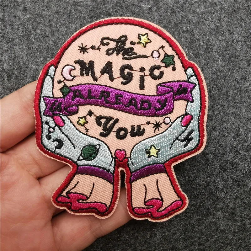 Anime Rock Iron on Patch Letters Embroidered Patches on Clothes Punk Appliques Space Patches for Clothes Skull Badges Stickers