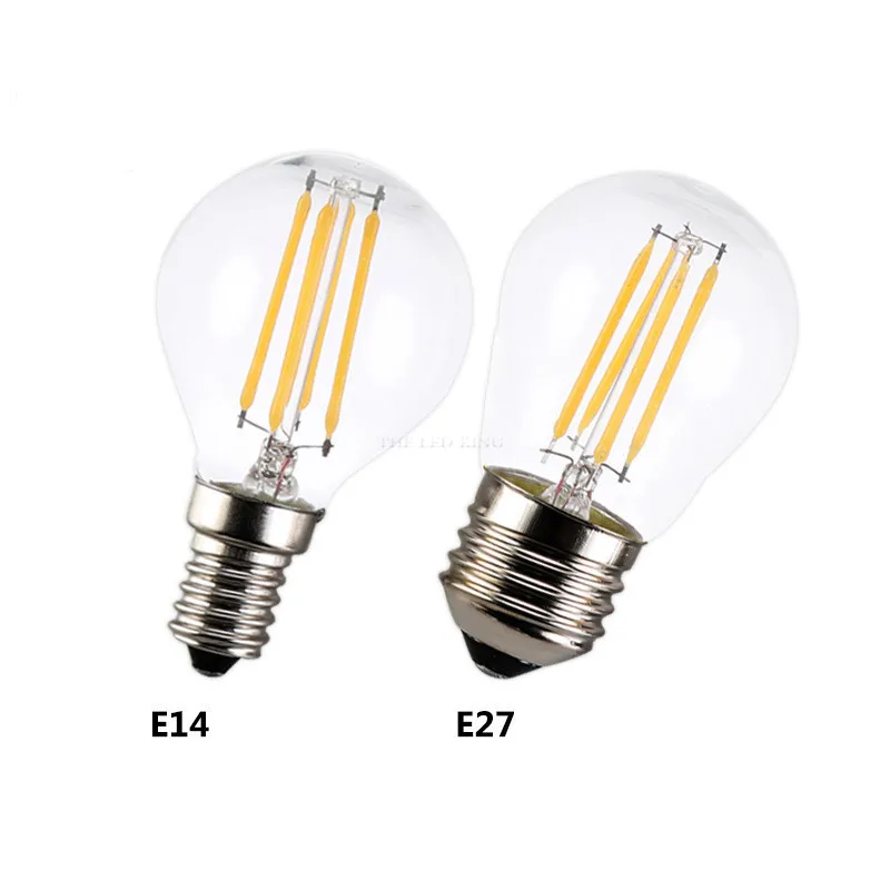 

10X LED Bulb E14 E27 220V 4W 8W 12W G45 LED Filament Candle Bulb Candelabra Flame Bent Tip 20W 40W Incandescent Equivalent lamp