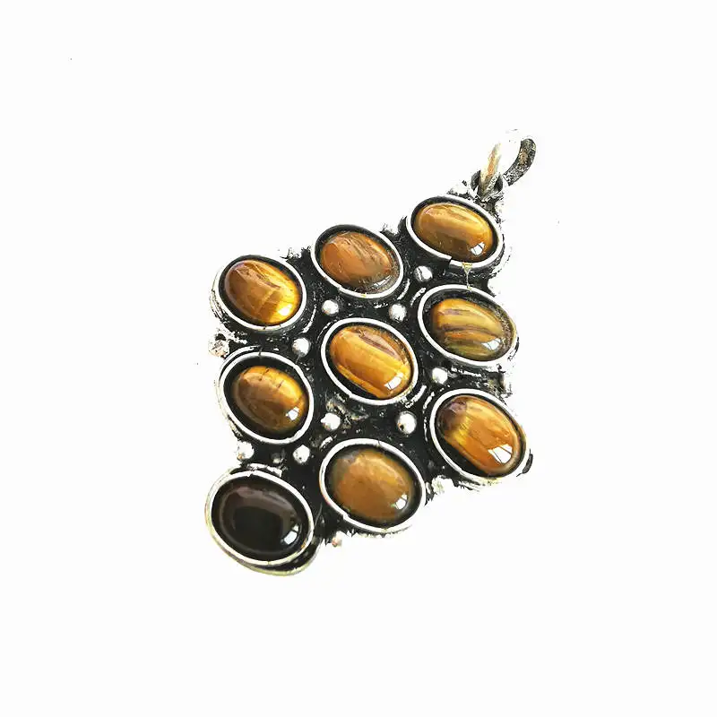 Tibetan Jewelry Pendants Copper Inlay Natural Stone Beads Pendants Jewelry Multi Beads TBP162