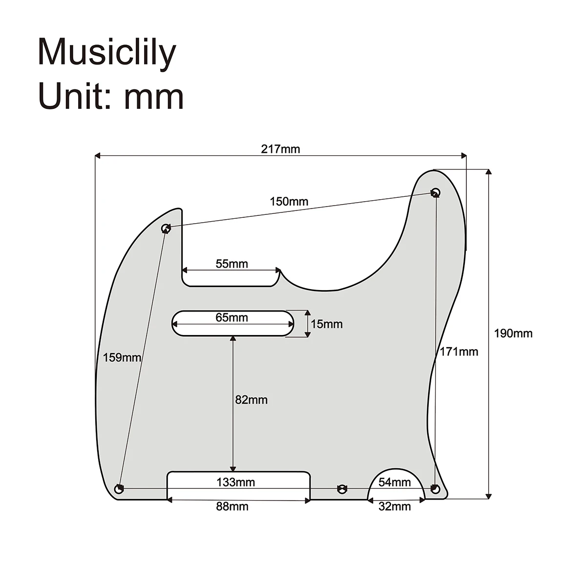 Musiclily 5 Hole Vintage Tele Pickguard for Fender American/Mexican Made Standard Telecaster Style Guitar, 3Ply Mint Green