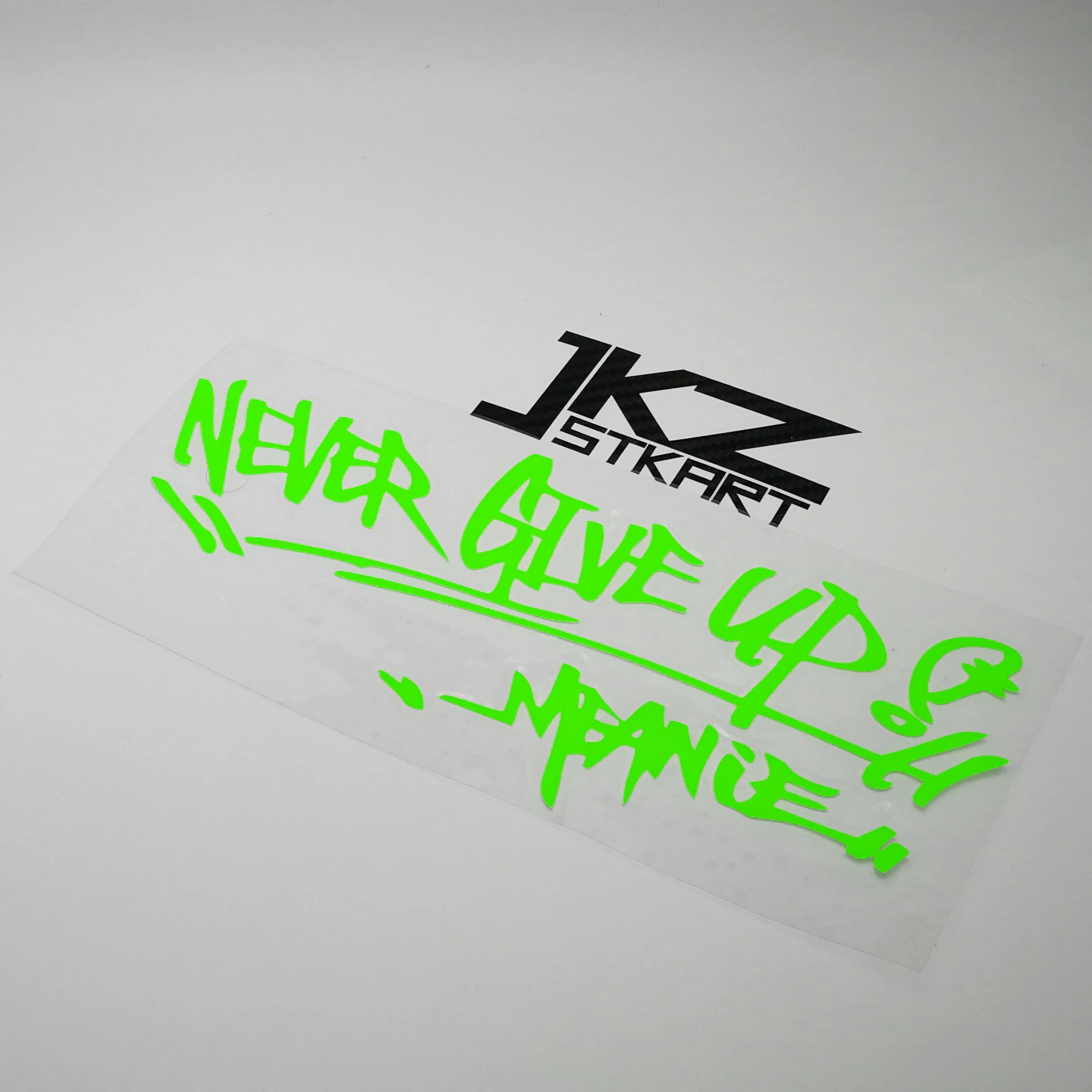 

Car Decal Vinyl Die Cut Never Give Up 200mm*100mm Motorcycle ATV Truck Words Signature Stickers Waterproof UV Protection