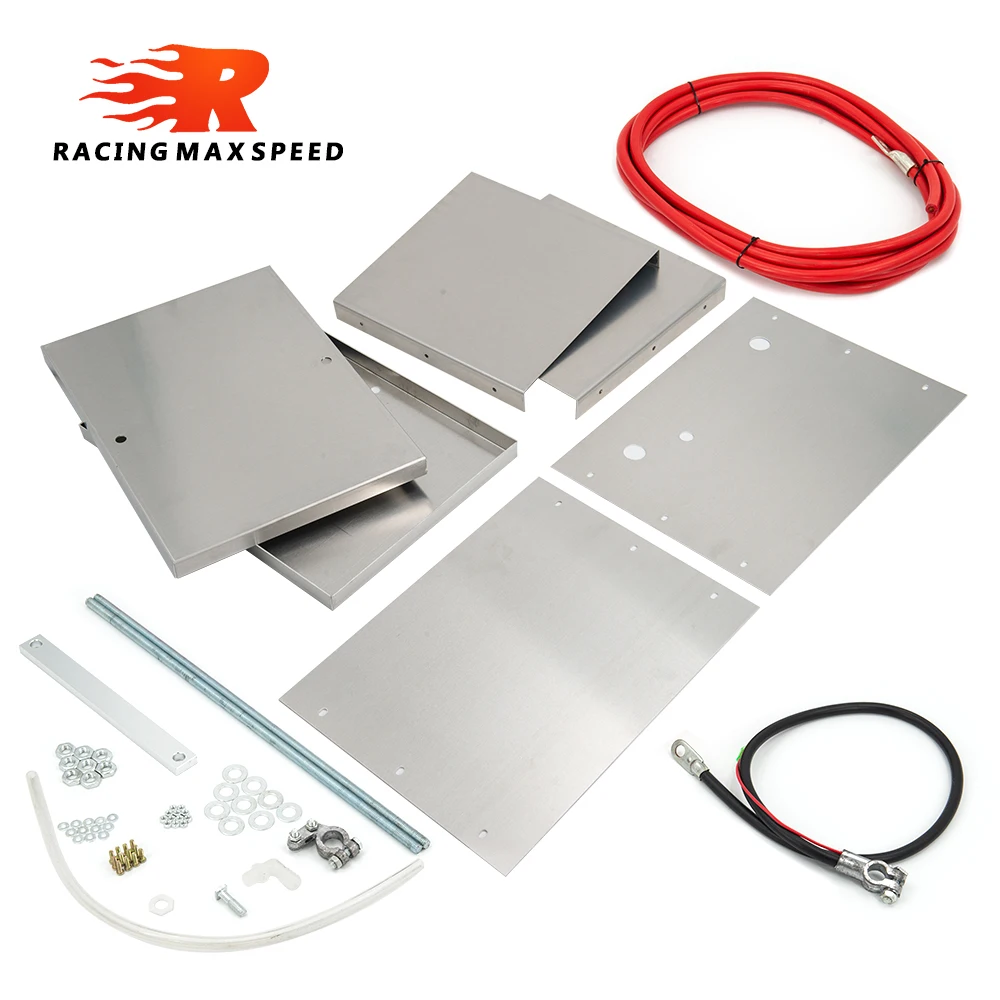 

Automotive/Marine Type Complete Aluminum Battery Box Relocation Kit Universal Billet Race Off Road Kit BBRK-01