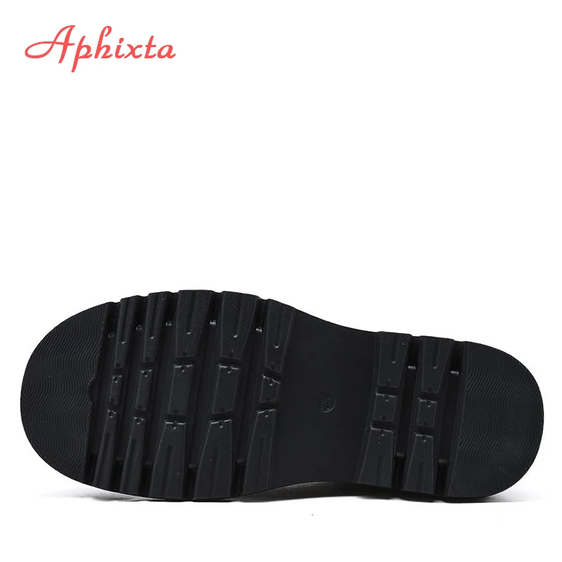 Aphixta Plus Large Szie 42 43 stivali donna elastico 5cm tacco grosso antiscivolo piattaforma moda stivaletti scarpe donna barche