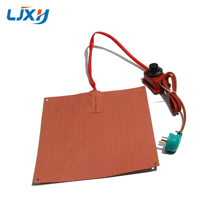 LJXH 400*250mm Silicone Rubber Coated Fiberglass Heating Plate with Holes Liquid Swelling Type Mechanical Knob Thermostat Heater