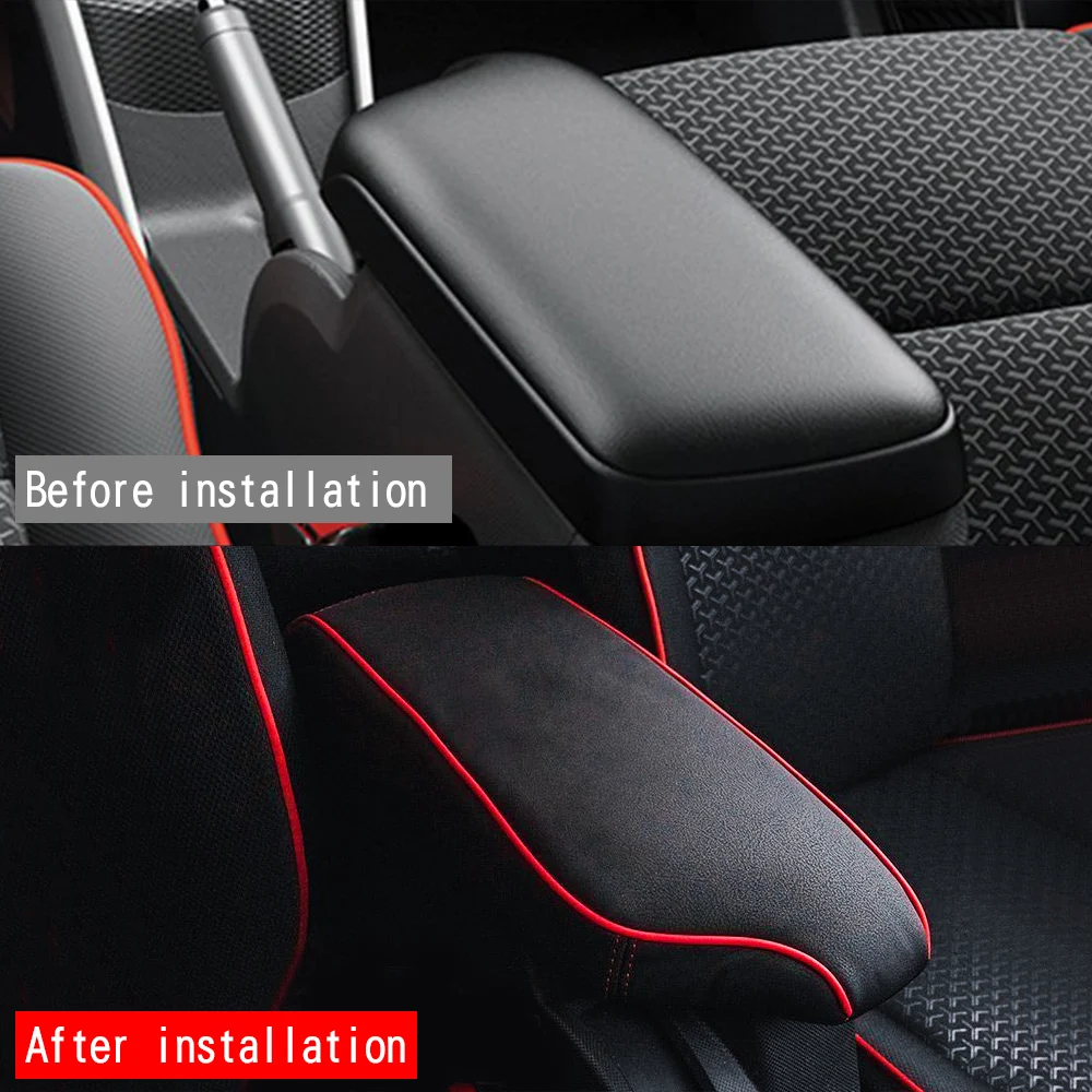 Car Armrest Box Cover Center Console Saver Covers for 2020 2021 Toyota raize,Red with black Stitches Rocky