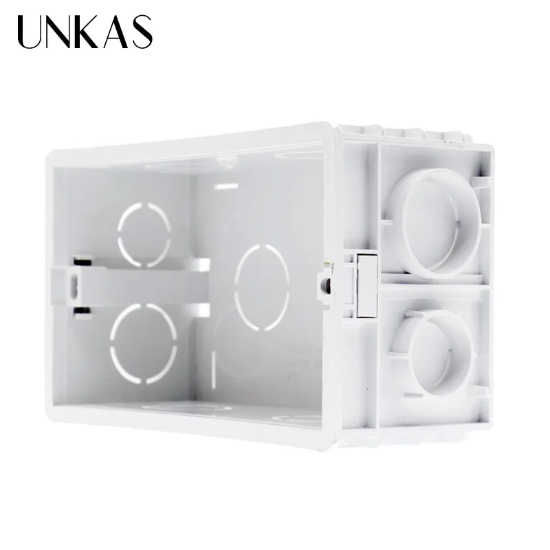 UNKAS Wall Mounting Box Internal Cassette White Back Box 137*83*56mm For 146mm*86mm Standard Touch Switch and USB Socket