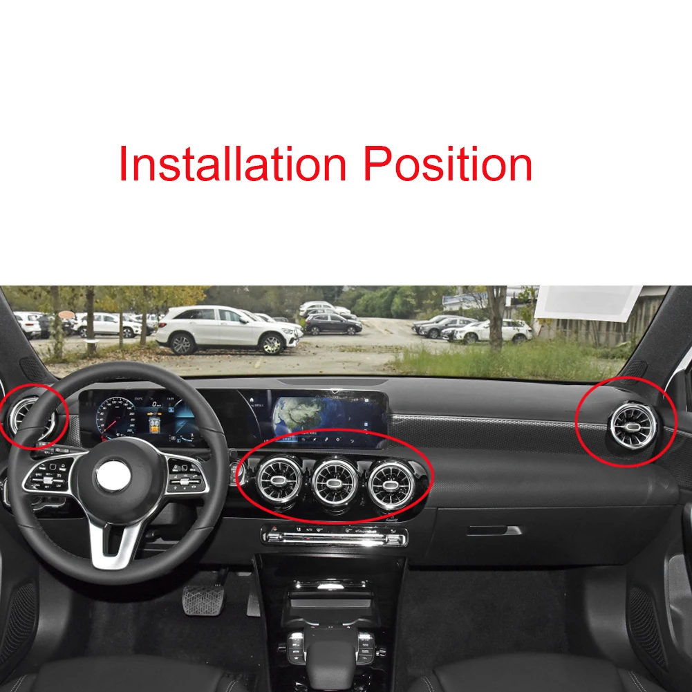 7Pcs/Set Air Condition Air Vent Outlet Ring Cover Trim For For Mercedes Benz A W177 B W247 GLB X247 CLA C118 GLA H247 2020-2024