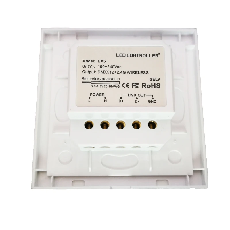 Imagem -03 - Ltech Led Wall Mount Dimmer Zonas Painel de Toque Dmx ac 100v240v Canais Receptor F45a Controle Remoto rf 2.4ghz