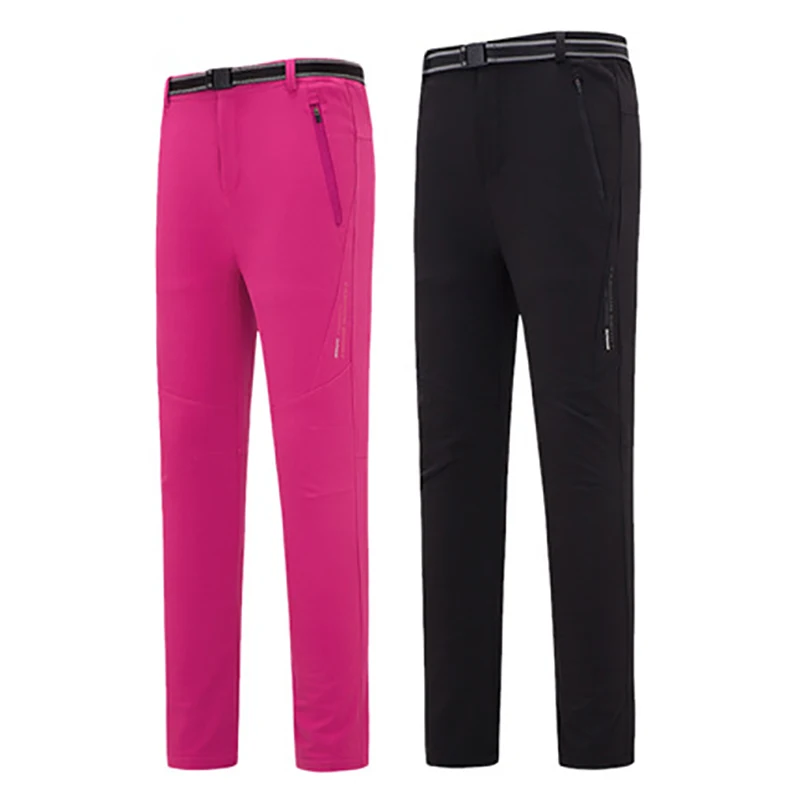 

Men and women winter soft shell fleece quick-drying trousers plus velvet waterproof windproof ski XL