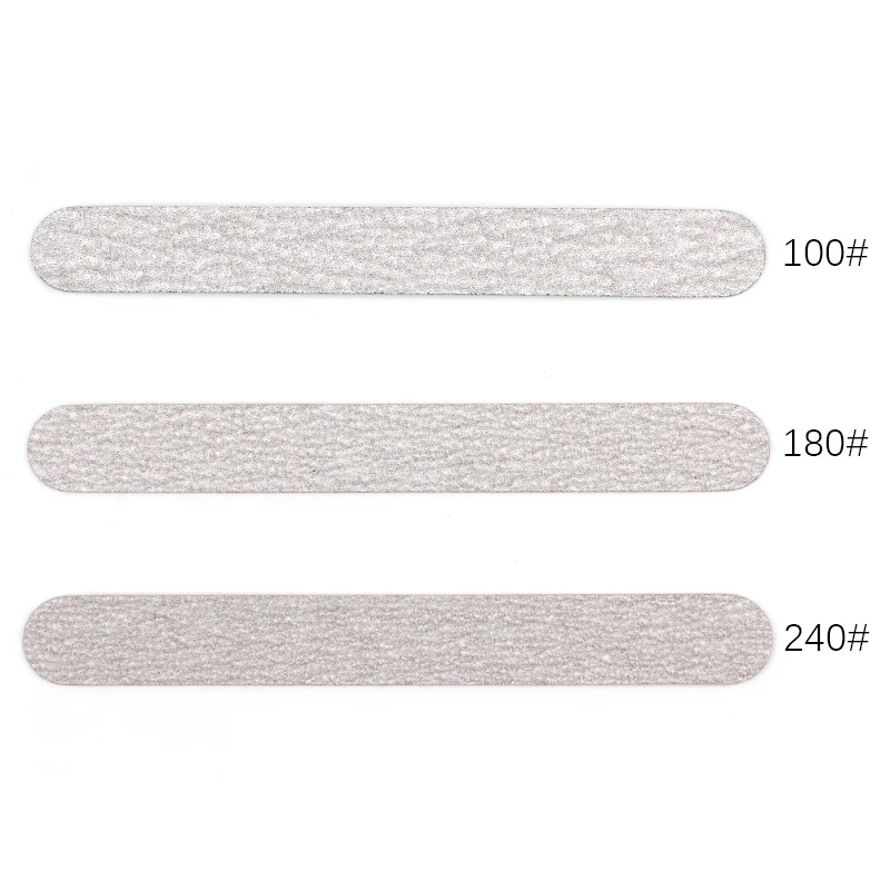 Mini Size Replaceable Nail Files 100/180/240 Grit Polishing For Manicure Metal Handle 100Pcs  Removable Pads  Files