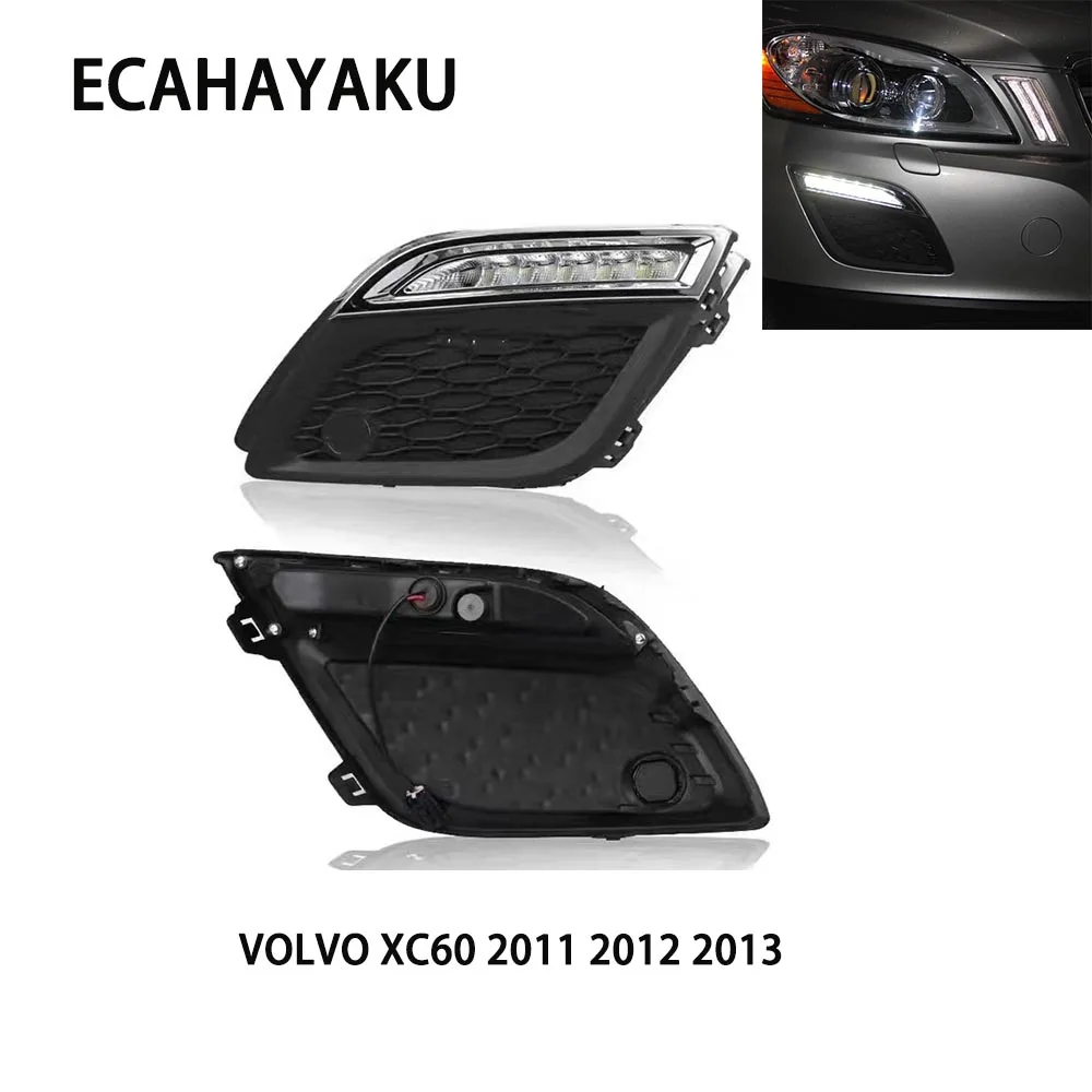 

Дневные ходовые огни для Volvo Xc60 2011 2012 2013 12 В 24 В, Автомобильные светодиодные дневные ходовые огни, сигнал поворота, Автомобильные противотуманные фары 4x4, аксессуары для внедорожников, 2 шт.