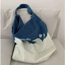 Nuove borse a tracolla Casual Tote borse a tracolla in tela Jeans borse a tracolla morbide per studenti di grande capacità borse per lo Shopping aperte da donna intera vendita