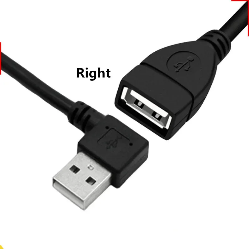 30cm USB2.0 Male to USB2.0 Female 90 Degree Extension Cable Adapter Extender Fast Transmission Left/Right/Up/Down Angled 30CM