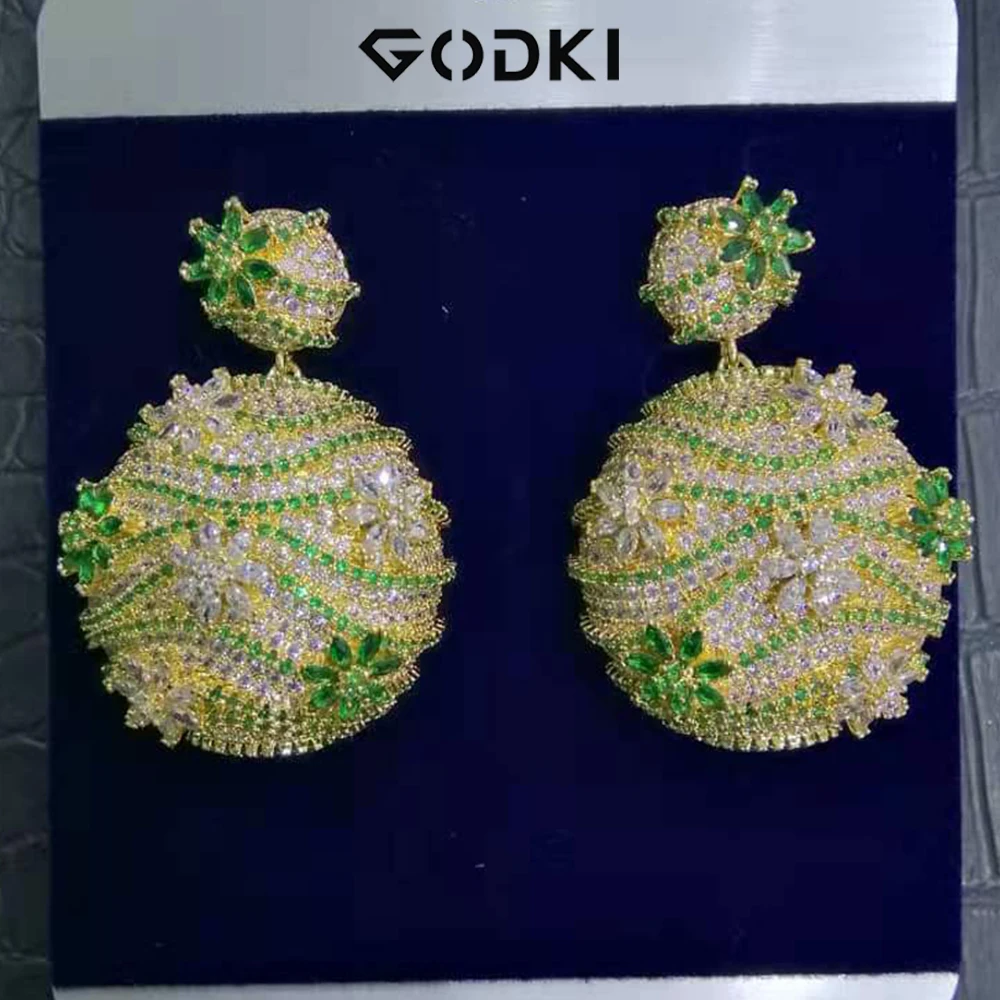 

GODKI Luxury Brazilian big Dangle Earrings For Women Wedding Engagement Party Trendy Cubic Zircon Dubai Bridal Jewelry Addiction