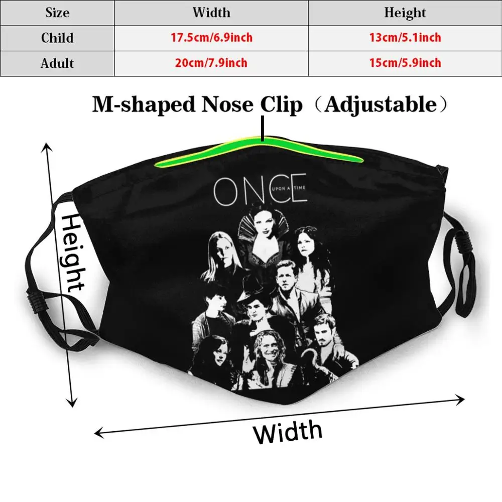 Once Upon A Time Cast Print Washable Filter Anti Dust Mouth Mask Once Upon A Time Ouat Hook Emma Regina Evil Queen Rumple