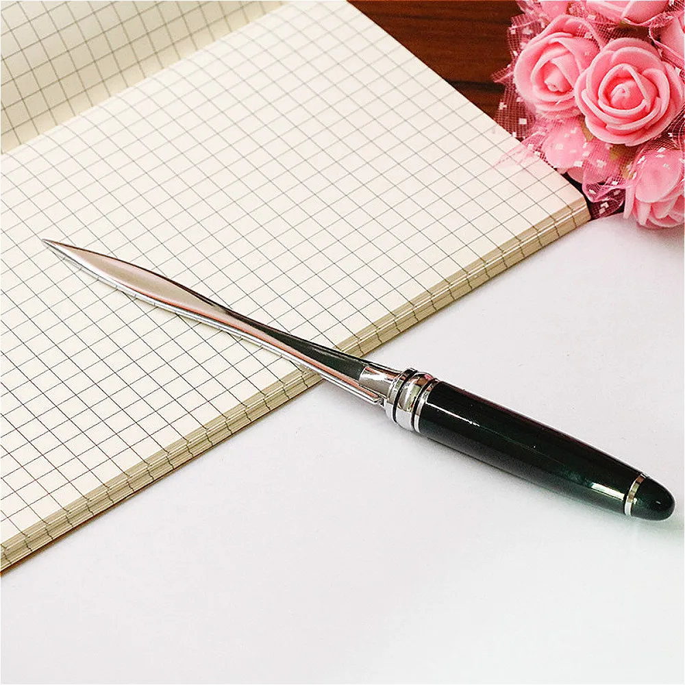 Metal Letter Opener Black Handle Cut Paper Knife Professional Mini Portable Pocket Cute Box Envelope Opener Office Supplies