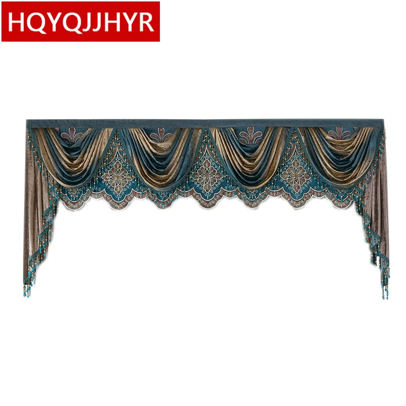 

European style luxury custom Valance for window curtain top living room bedroom hotel apartment