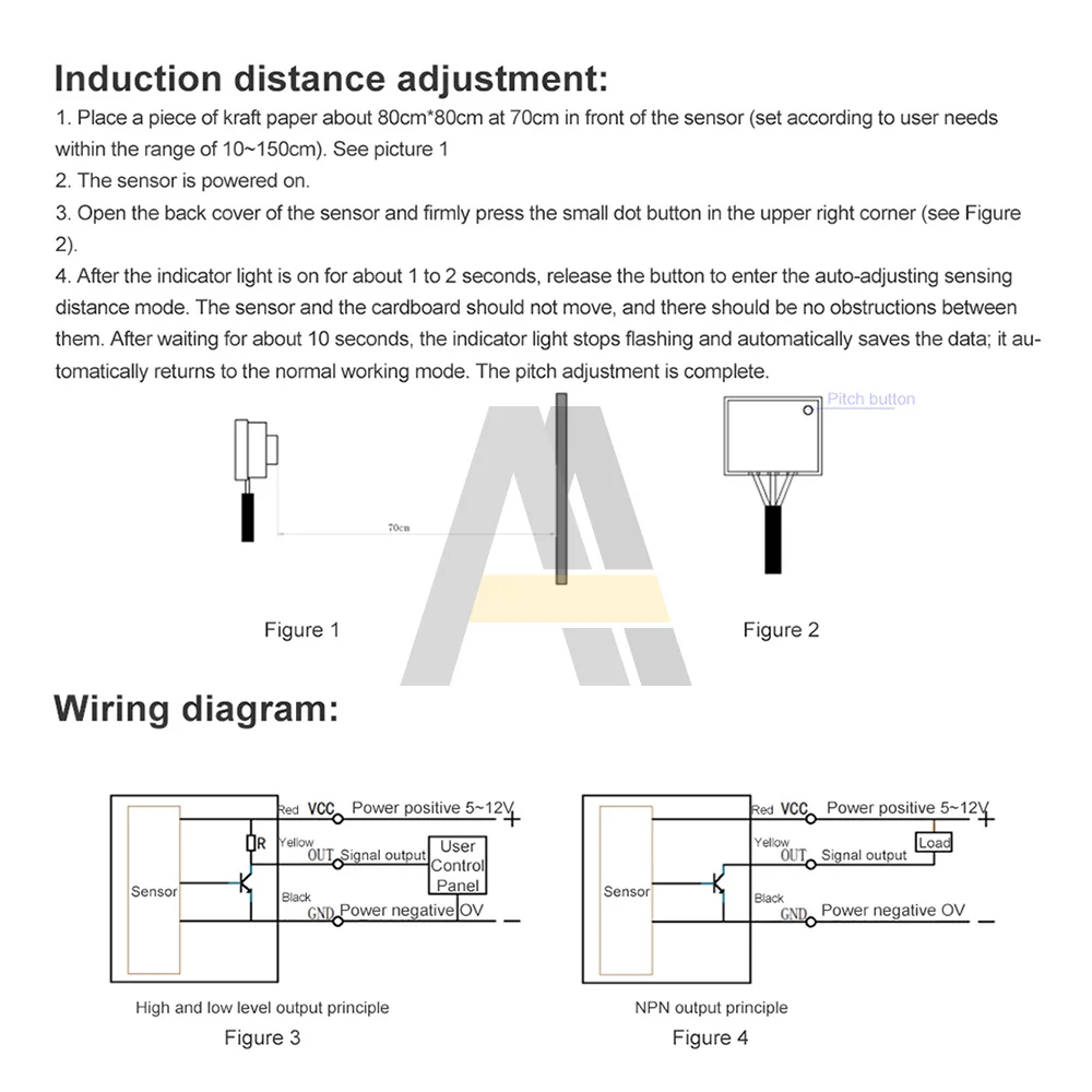 XKC-KD200 XKC-001A-T Active Infrared Sensor Intelligent Sensor Switch DC 5V-24V Photoelectric Human Distance Measurement Sensor